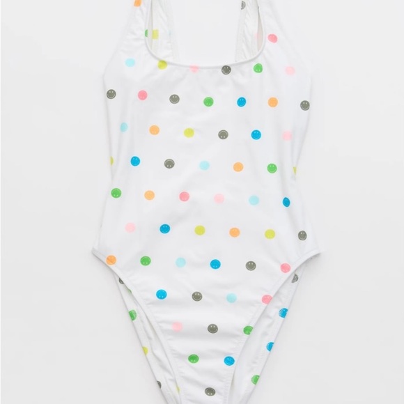 aerie Swim Aerie White Polka Dot One Piece Swimsuit Poshmark — free download